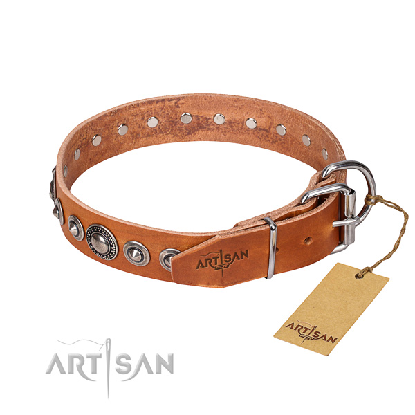 Tear-proof leather collar for your noble pet