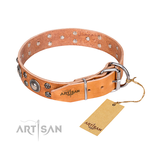 Wear-proof leather collar for your darling dog