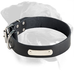 Rottweiler Universal Leather Collar with ID tag