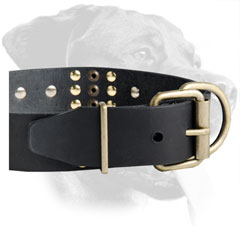 Rottweiler Dog Stylish Decorated Leather Collar