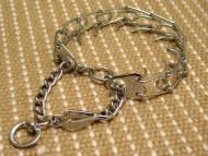 Dog prong collar with swivel and small quick release snap hook