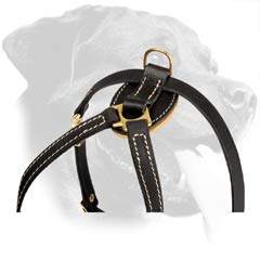 Adjustable Safe Leather Dog Harness for Rottweiler Puppies