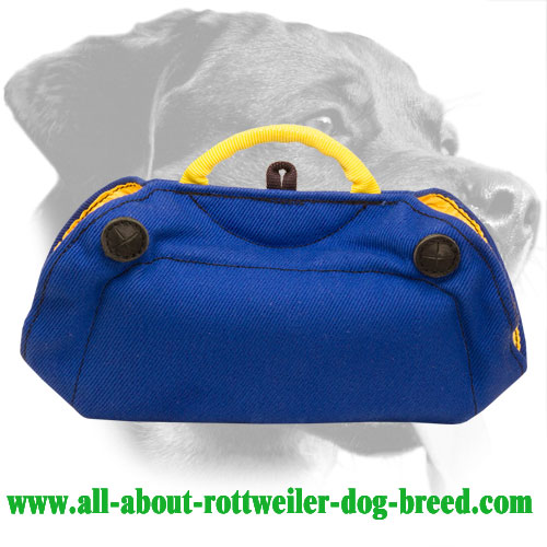 French Linen Rottweiler Bite Builder with Two Inside Handles