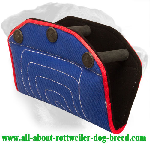 French Linen Rottweiler Bite Builder with Three Handles