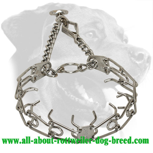 Rottweiler Pinch Collar with Swivel and Quick Release Snap Hook - 3.99mm (1/6 inch)