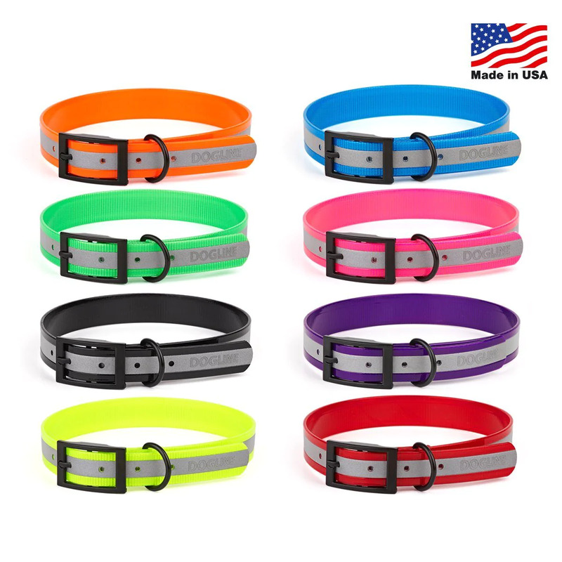 Dogline Reflective Translucent Biothane Collar - Click Image to Close