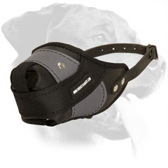 Extra Strong Leather and Nylon Dog Muzzle for Rottweiler Agitation Training