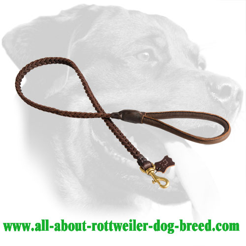 Leather Rottweiler Handle with Soft Padded Handle